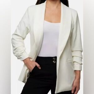 *DAKOTA BLUE* Plus White Jacket w/ Ruched Sleeves Size XXL